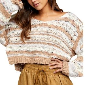 Cropped Free People Lake Life Sweater